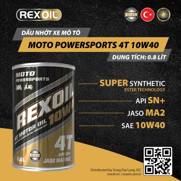REXOIL MOTO POWERSPORT 4T 10W40 0.8L