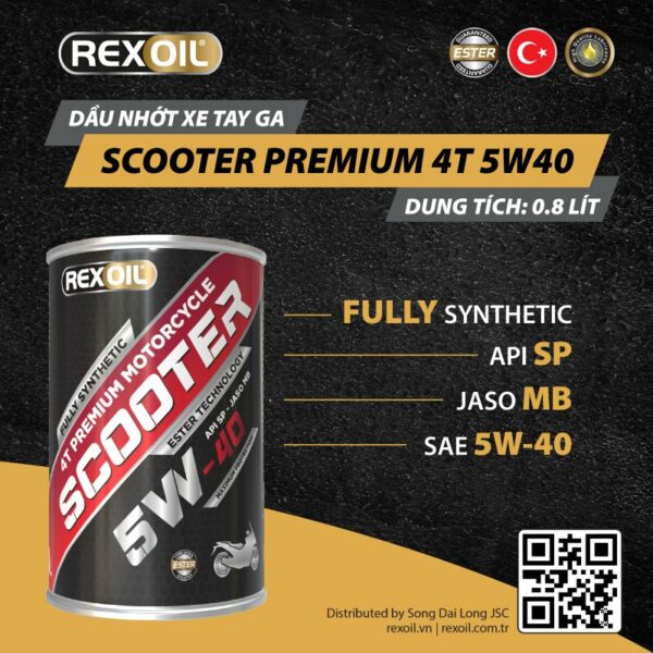 REXOIL Scooter Premium 4T 5W40 0.8L (2025)